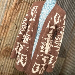 Cardigan Sweater Southwest Aztec Tribal Print